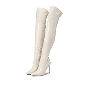 Steve Madden Women's Viktory Fashion Boot, Bone Patent